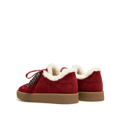 思加图2026春季新款复古德训鞋保暖毛毛鞋厚底休闲鞋女鞋J2551AM6