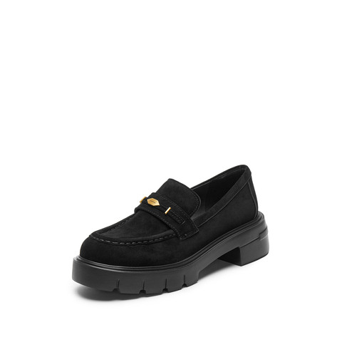 思加图2026春季新款秋叶伯爵乐福鞋厚底增高一脚蹬女单鞋EGB27AA6