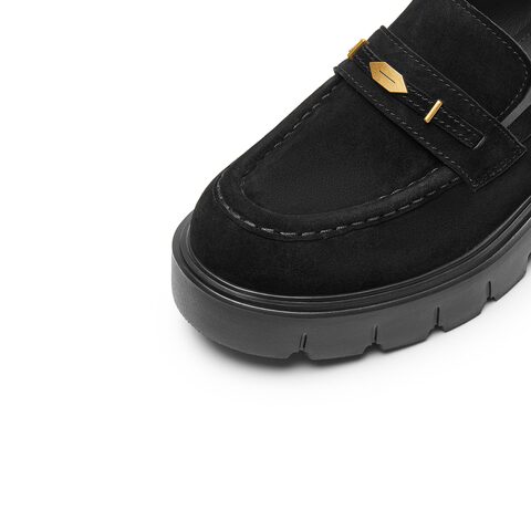 思加图2026春季新款秋叶伯爵乐福鞋厚底增高一脚蹬女单鞋EGB27AA6