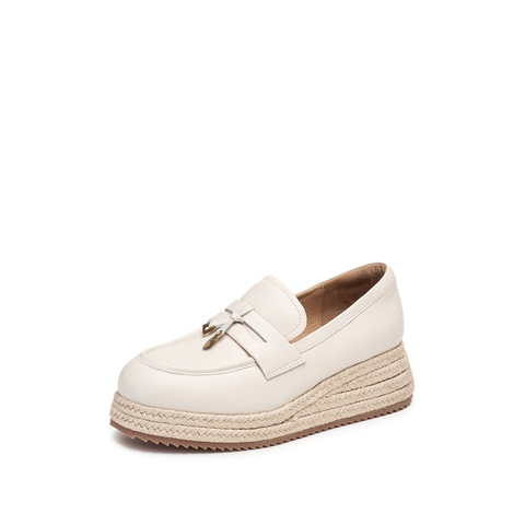 思加图2026春季新款马赛夏天一脚蹬渔夫鞋厚底乐福鞋女鞋H2263AA6