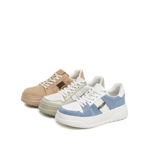 思加图2026春季新款补丁鞋厚底增高板鞋运动休闲鞋女鞋EUW06AM6