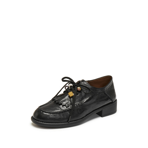 思加图2026春季新款风琴奶油牛津鞋小皮鞋单鞋袋鼠鞋女鞋9UL25AM6