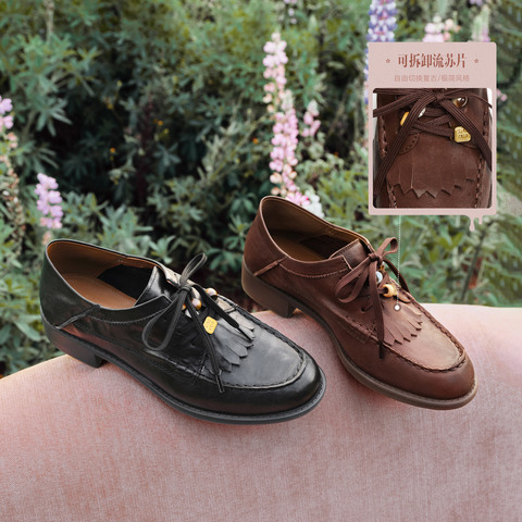 思加图2026春季新款风琴奶油牛津鞋小皮鞋单鞋袋鼠鞋女鞋9UL25AM6