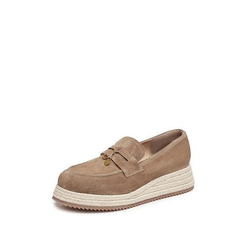 思加图2026春季新款马赛夏天一脚蹬渔夫鞋厚底乐福鞋女鞋H2263AA6