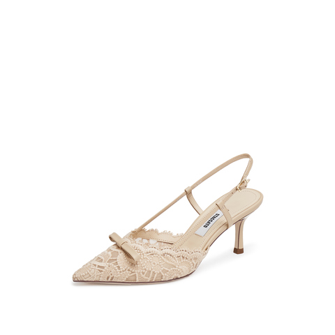 思加图2026春季新款Burano蕾丝岛仙女鞋细高跟鞋女EC134AH6