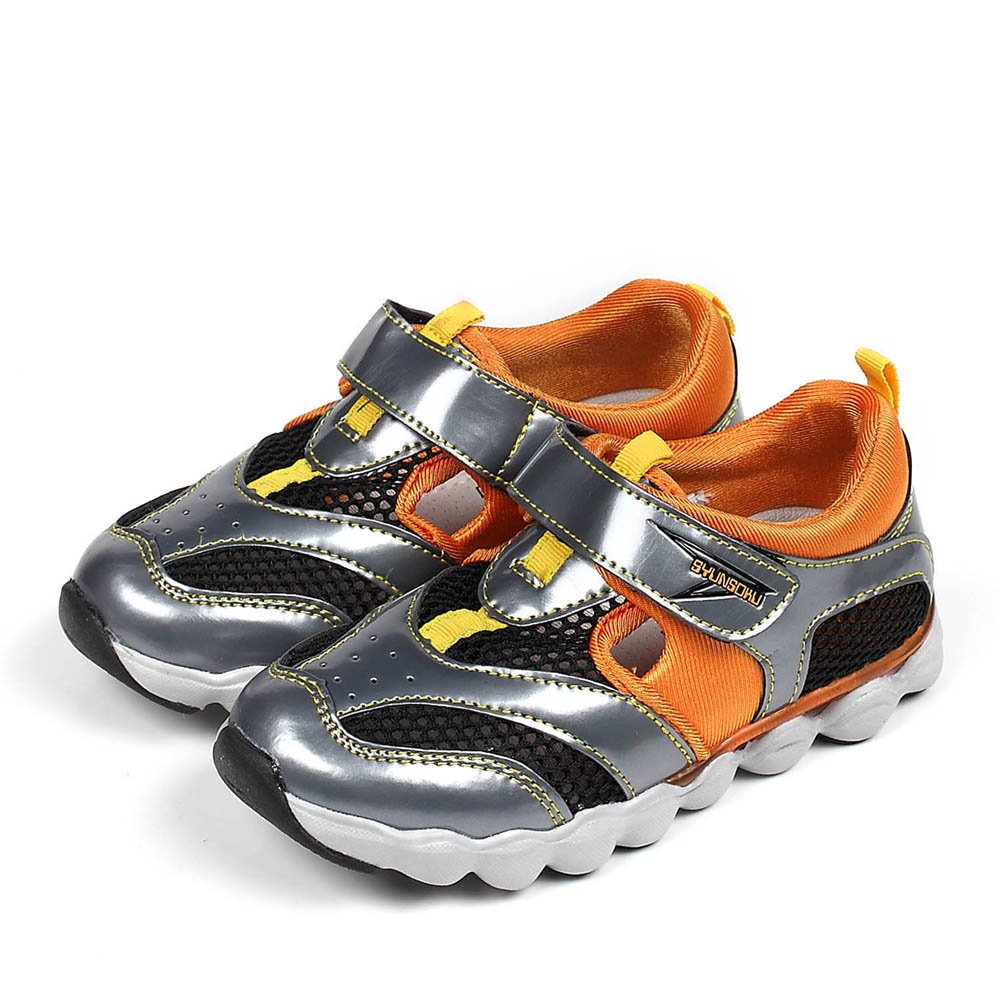 日本潮牌 SYUNSOKU/瞬足2013夏季深灰人造革男小童框鞋U01116