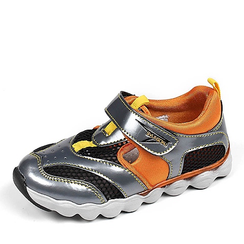 日本潮牌 SYUNSOKU/瞬足2013夏季深灰人造革男小童框鞋U01116