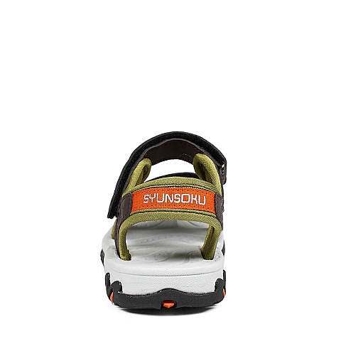 日本潮牌 SYUNSOKU/瞬足2013夏季橙色人造革男小童沙滩凉鞋U01133