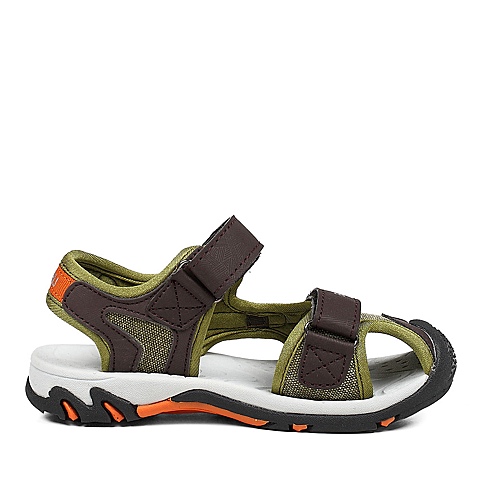 日本潮牌 SYUNSOKU/瞬足2013夏季橙色人造革男小童沙滩凉鞋U01133