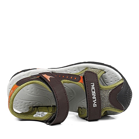 日本潮牌 SYUNSOKU/瞬足2013夏季橙色人造革男小童沙滩凉鞋U01133