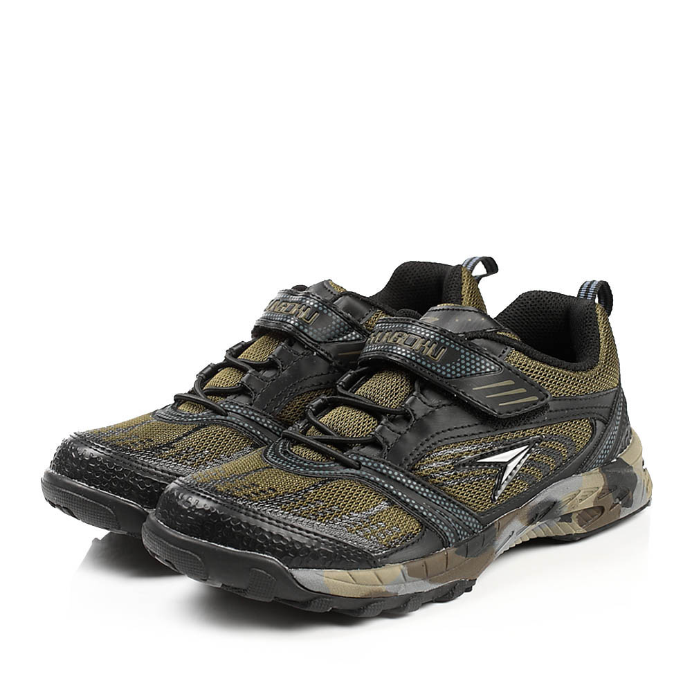 日本潮牌 SYUNSOKU/瞬足2013秋季军绿网布男中童不对称大底运动鞋U08010