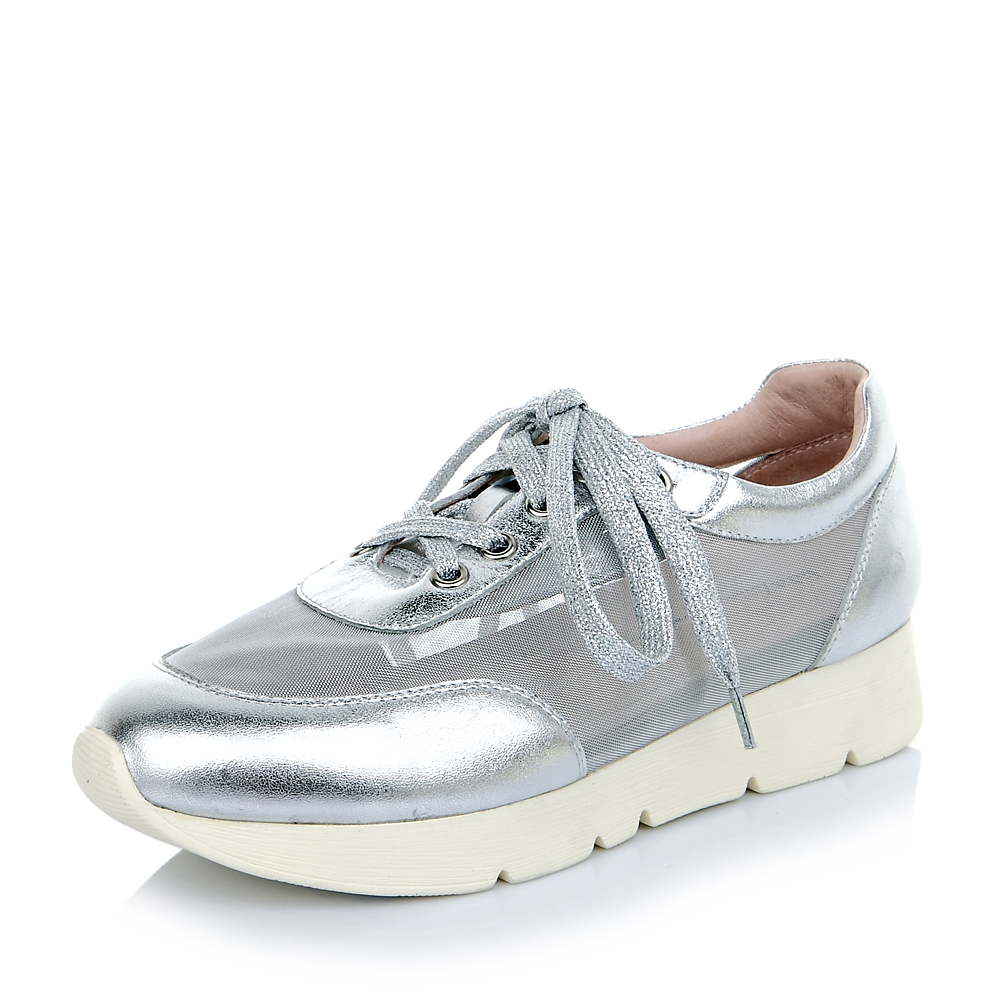 tata他她银色金属牛皮透明网布女皮鞋y1886am5女满帮春季单鞋