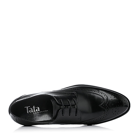 Tata/他她冬季黑色小牛皮男单鞋A0050DM5
