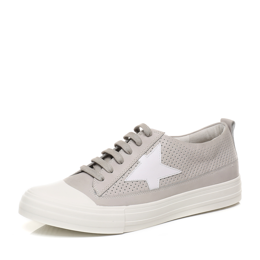 tata/他她夏专柜同款浅灰/白牛皮时尚拼色系带平底男休闲鞋22u25bm7