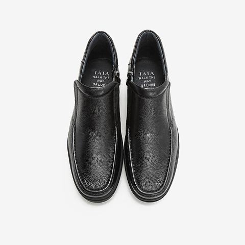 Tata/他她2018冬专柜同款黑色牛皮革时尚休闲靴男短靴AEM02DD8