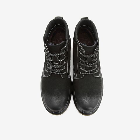 Tata/他她2018冬专柜同款黑色牛皮革休闲马丁靴男短靴BEM01DD8