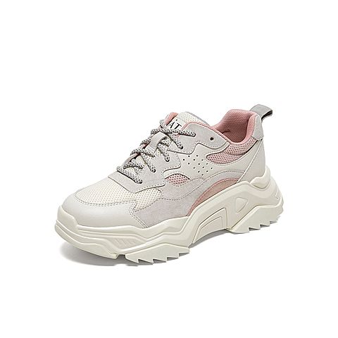 Tata/他她2020春专柜同款拼接撞色绑带老爹鞋厚底女休闲鞋WGF01AM0