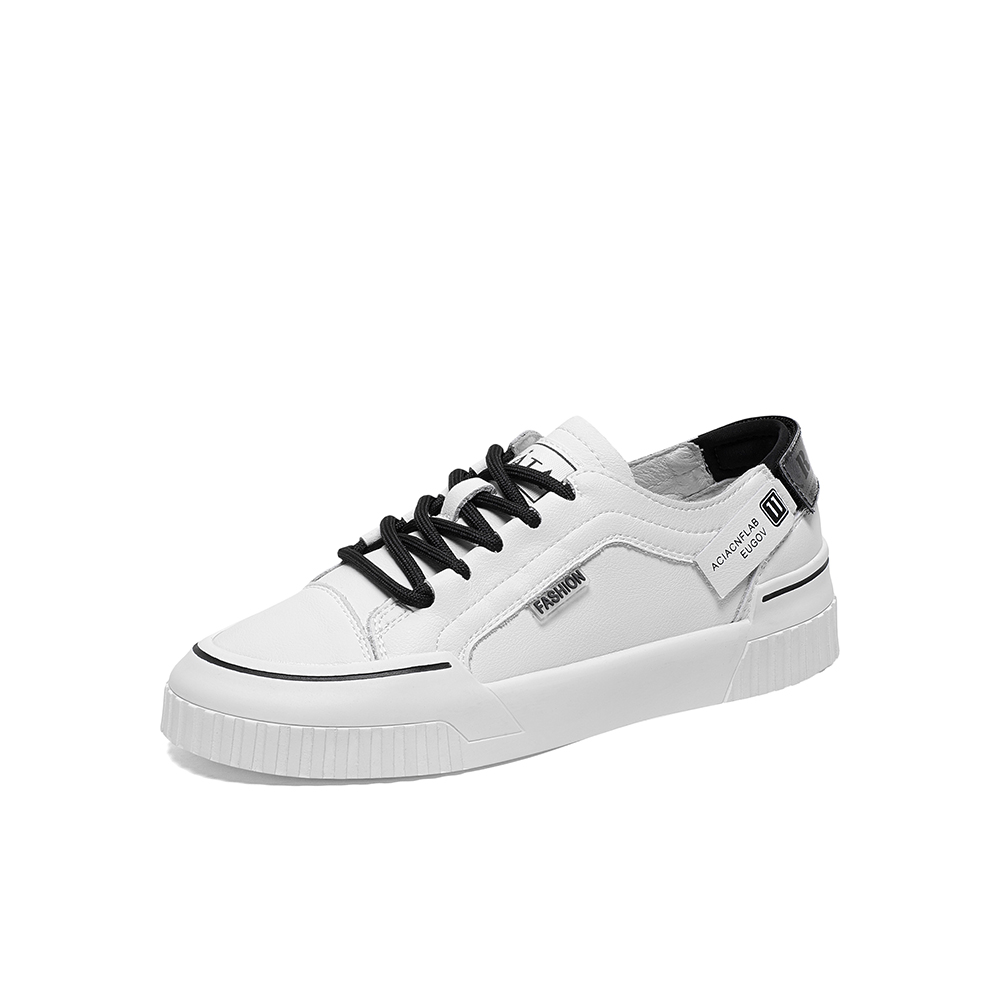 Tata/他她2020春专柜同款米白/黑拼接撞色字母小白鞋女休闲鞋YII01AM0