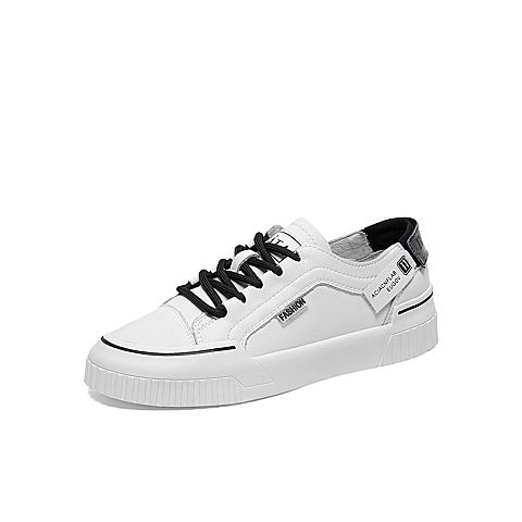 Tata/他她2020春专柜同款米白/黑拼接撞色字母小白鞋女休闲鞋YII01AM0