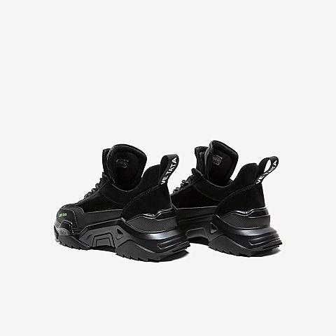 Tata/他她2020春专柜同款黑色拼接字母织带厚底运动休闲女鞋WEU01AM0