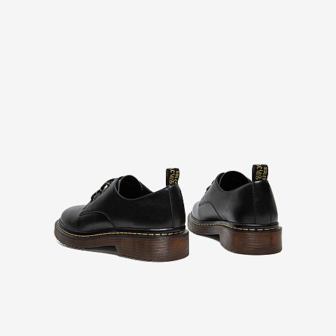 Tata/他她2020春专柜同款黑色牛皮革织带圆头方跟休闲女单鞋WJT01AM0