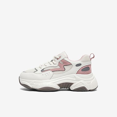 Tata/他她2020春白/粉拼接网面老爹鞋运动厚底女休闲鞋DSCBCAM0