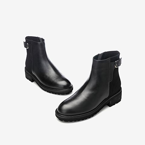 Tata他她2020冬专柜同款拼接休闲时装靴百搭靴女短靴WTT01DD0