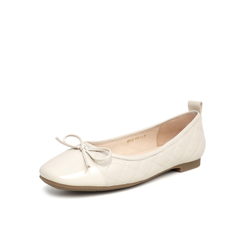 Tata/他她2021春拼接复古菱格单鞋舒适低跟新WPY02AQ1