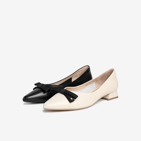 Tata/他她2021春专柜同款甜美蝴蝶结百搭方跟女单鞋XHZ03AQ1