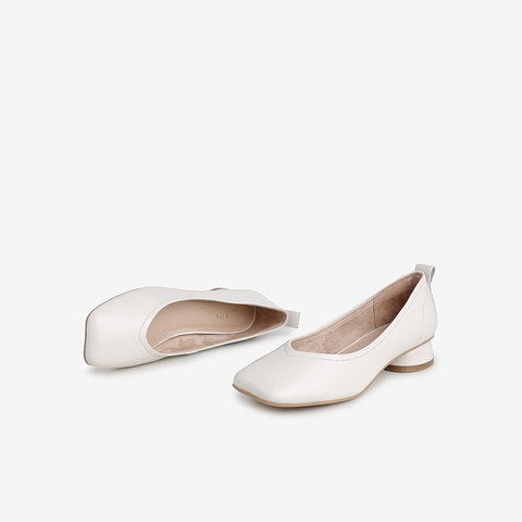 Tata/他她2021春专柜同款圆跟浅口鞋时尚单鞋女新款XYS01AQ1