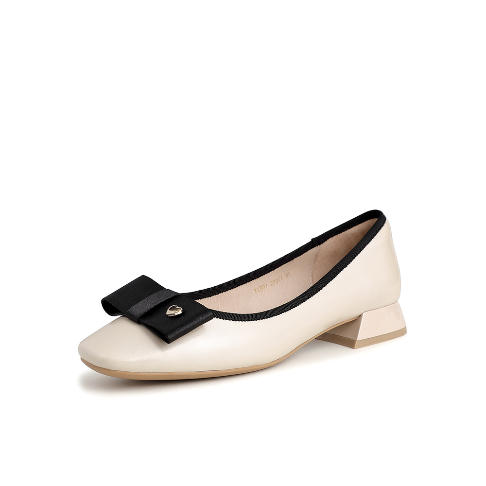 Tata/他她2021春专柜同款时尚方跟浅口鞋舒适单鞋新款XYR01AQ1