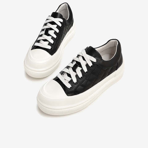 Tata/他她2021春厚底时尚小白鞋女平底休闲板鞋百搭新WXR01AM1