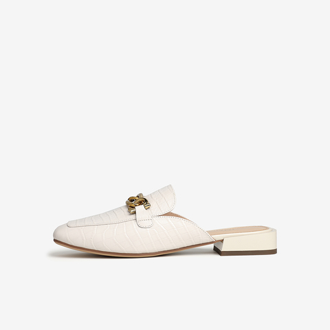 Tata/他她2021春方头马衔扣穆勒鞋半拖女凉鞋百搭Y2U01AH1