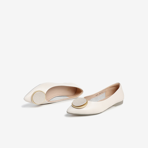 Tata/他她2021春专柜同款甜美饰扣舒适低跟单鞋浅口女鞋7ME01AQ1