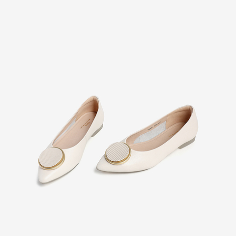 Tata/他她2021春专柜同款甜美饰扣舒适低跟单鞋浅口女鞋7ME01AQ1