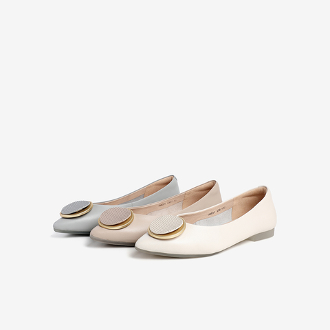 Tata/他她2021春专柜同款甜美饰扣舒适低跟单鞋浅口女鞋7ME01AQ1