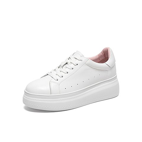 Tata/他她2021春时尚系带厚底小白鞋女休闲鞋DSCAAAM1