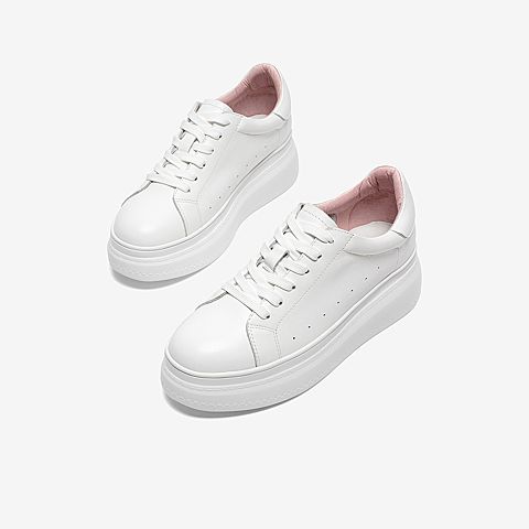 Tata/他她2021春时尚系带厚底小白鞋女休闲鞋DSCAAAM1