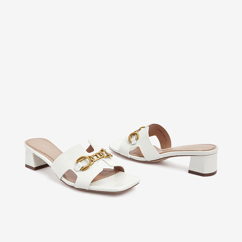 Tata/他她2021夏专柜同款复古石头纹方跟拖鞋休闲女拖新7LU06BT1