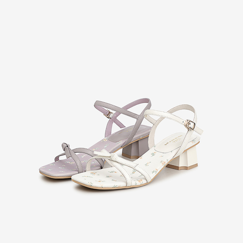 Tata/他她2021夏专柜同款时尚印花底时装凉鞋舒适低跟女XNI03BL1