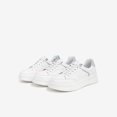 Tata/他她2021春时尚撞尾小白鞋厚底女鞋新WJN06AM1