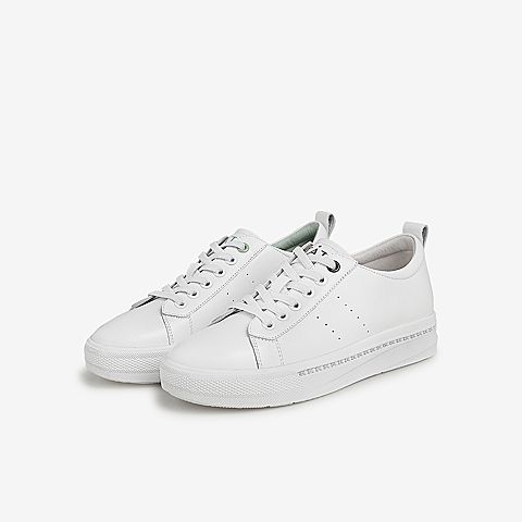 Tata/他她2021春时尚板鞋小白鞋百搭厚底舒适休闲鞋新款WHN02AM1