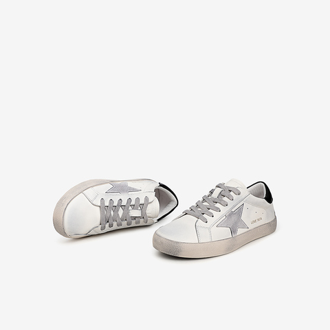 Tata/他她2021春圆头平底擦色百搭满帮鞋单鞋休闲新G5Q01AM1