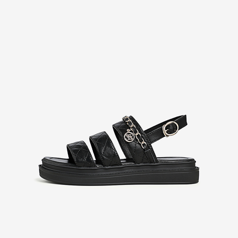 Tata/他她2021夏链条饰厚底沙滩凉鞋百搭时装凉鞋女新款GOX07BL1