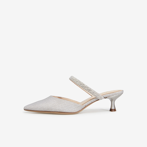 Tata/他她2021春专柜同款时尚亮片细跟后空凉鞋7IY06AH1