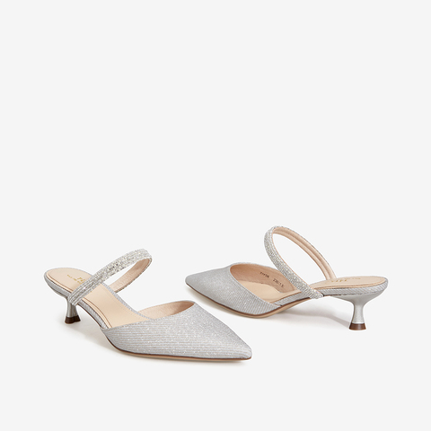 Tata/他她2021春专柜同款时尚亮片细跟后空凉鞋7IY06AH1