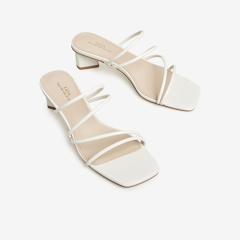 Tata他她2021夏百搭休闲高跟拖鞋女清新时尚凉拖鞋68S01BT1