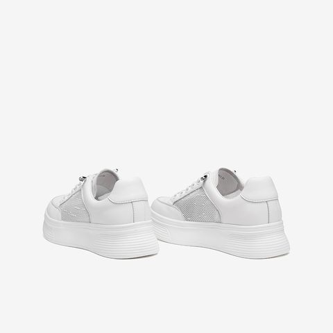 Tata/他她2021夏商场同款拼接网面厚底小白鞋休闲女鞋WJN07BM1