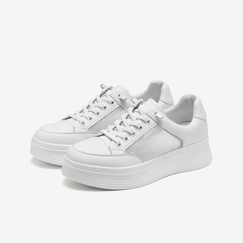 Tata/他她2021夏商场同款拼接网面厚底小白鞋休闲女鞋WJN07BM1