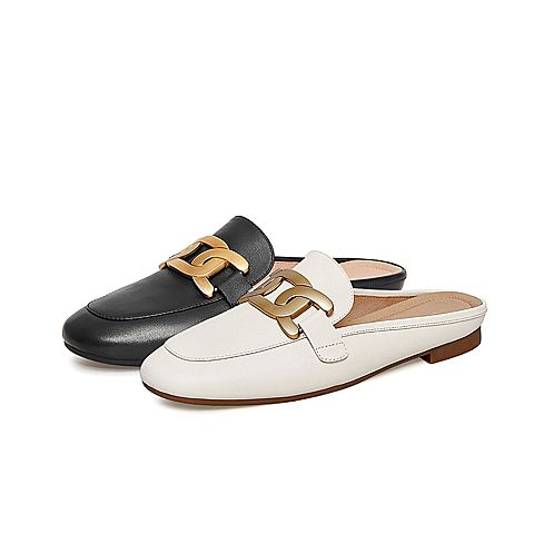 Tata/他她2021夏时尚低跟后空凉鞋舒适穆勒鞋女新款7QC02BH1